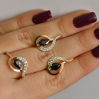 Срібний набір з золотими пластинами