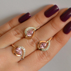 Срібний набір з золотими пластинами