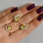 Срібний набір з золотими пластинами