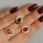 Срібний набір з золотими пластинами