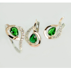 Срібний набір з золотими пластинами