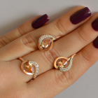 Срібний набір з золотими пластинами