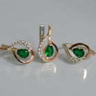 Срібний набір з золотими пластинами