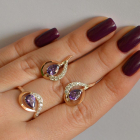 Срібний набір з золотими пластинами