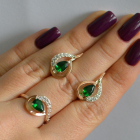 Срібний набір з золотими пластинами