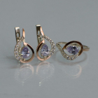 Срібний набір з золотими пластинами