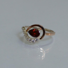 Серебряное кольцо с золотыми вставками