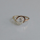 Серебряное кольцо с золотыми вставками