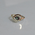 Серебряное кольцо с золотыми вставками