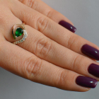 Серебряное кольцо с золотыми вставками