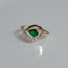 Серебряное кольцо с золотыми вставками