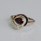 Серебряное кольцо с золотыми вставками