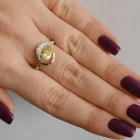 Серебряное кольцо с золотыми вставками