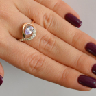 Серебряное кольцо с золотыми вставками