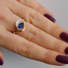 Серебряное кольцо с золотыми вставками