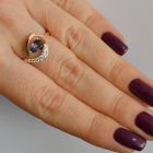 Серебряное кольцо с золотыми вставками