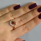 Серебряное кольцо с золотыми вставками