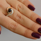 Серебряное кольцо с золотыми вставками