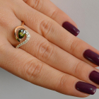 Серебряное кольцо с золотыми вставками