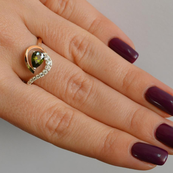 Серебряное кольцо с золотыми вставками