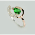 Серебряное кольцо с золотыми вставками