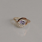 Серебряное кольцо с золотыми вставками