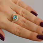 Серебряное кольцо с золотыми вставками