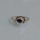 Серебряное кольцо с золотыми вставками