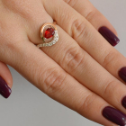 Серебряное кольцо с золотыми вставками