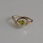 Серебряное кольцо с золотыми вставками