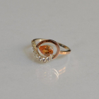 Серебряное кольцо с золотыми вставками