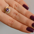 Серебряное кольцо с золотыми вставками