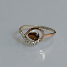 Серебряное кольцо с золотыми вставками