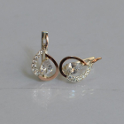 Срібні сережки з золотими вставками