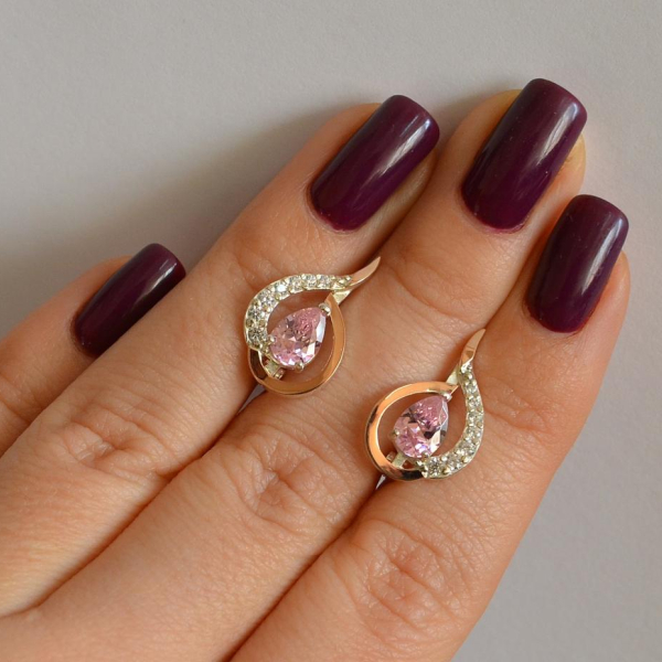 Срібні сережки з золотими вставками