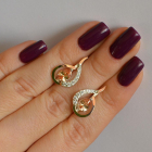 Срібні сережки з золотими вставками