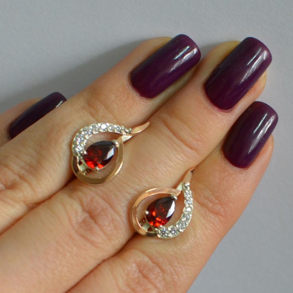 Срібні сережки з золотими вставками