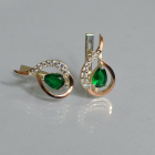 Срібні сережки з золотими вставками