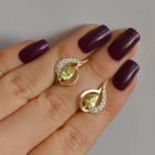 Срібні сережки з золотими вставками