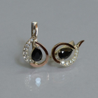 Срібні сережки з золотими вставками