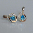 Срібні сережки з золотими вставками