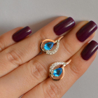 Срібні сережки з золотими вставками