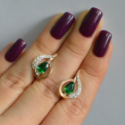 Срібні сережки з золотими вставками