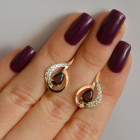 Срібні сережки з золотими вставками