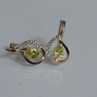 Срібні сережки з золотими вставками