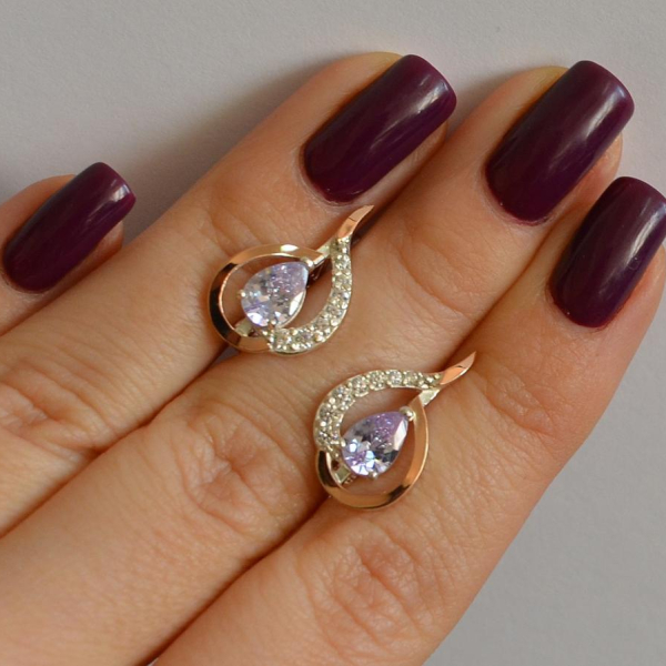 Срібні сережки з золотими вставками