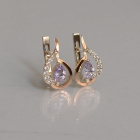 Срібні сережки з золотими вставками