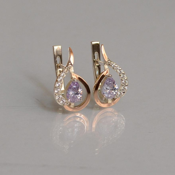 Срібні сережки з золотими вставками