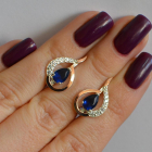 Срібні сережки з золотими вставками