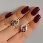 Срібні сережки з золотими вставками